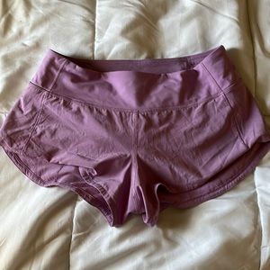 Purple Lululemon Workout Shorts Built in Underwear